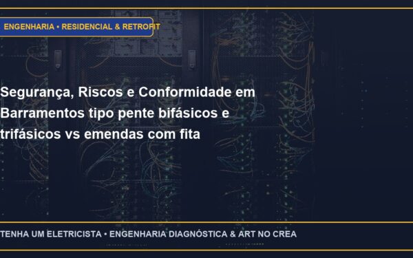 Segurança, Riscos e Conformidade em Barramentos tipo pente bifásicos e trifásicos vs emendas com fita isolante