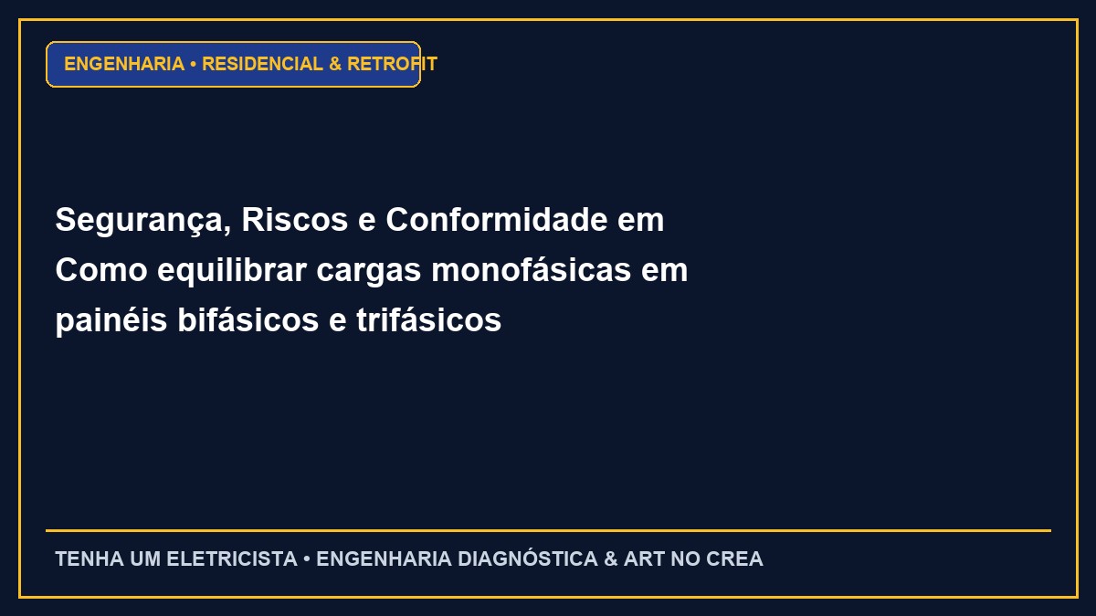 Segurança, Riscos e Conformidade em Como equilibrar cargas monofásicas em painéis bifásicos e trifásicos
