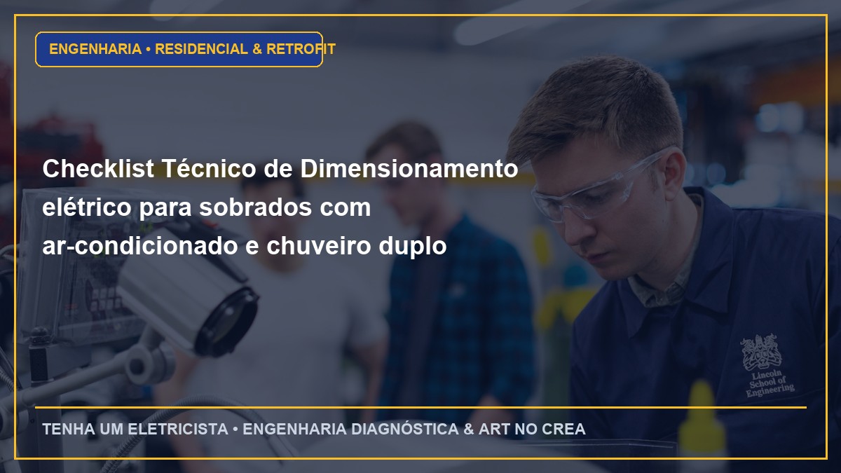 Checklist Técnico de Dimensionamento elétrico para sobrados com ar-condicionado e chuveiro duplo (Passo a Passo)