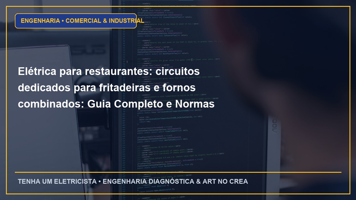 Elétrica para restaurantes: circuitos dedicados para fritadeiras e fornos combinados: Guia Completo e Normas
