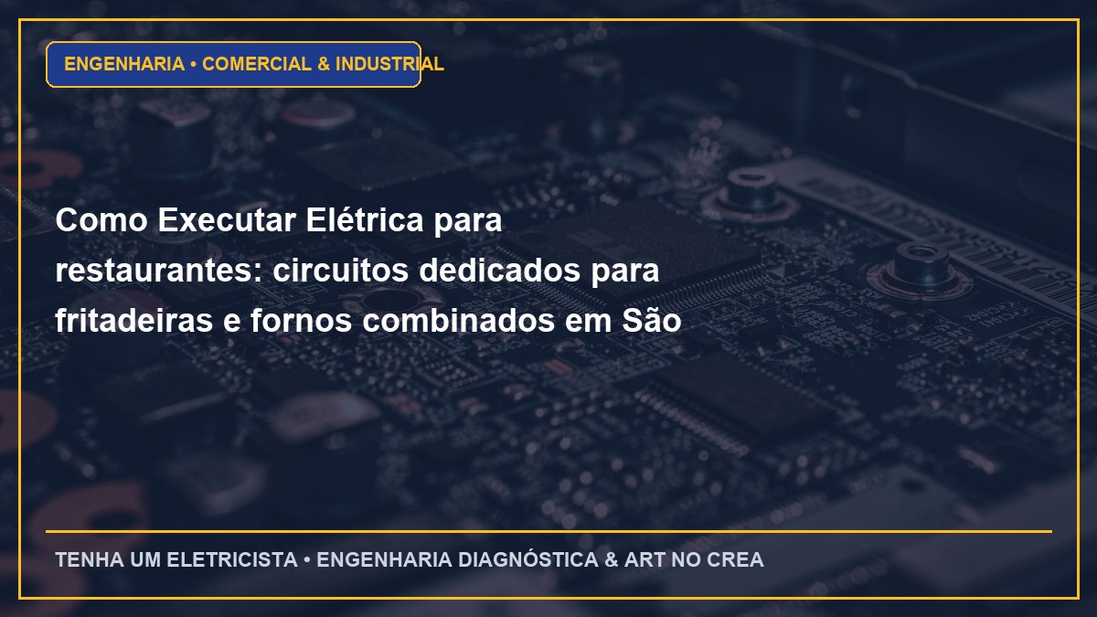 Como Executar Elétrica para restaurantes: circuitos dedicados para fritadeiras e fornos combinados em São Paulo