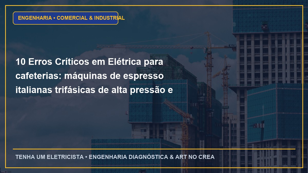 10 Erros Críticos em Elétrica para cafeterias: máquinas de espresso italianas trifásicas de alta pressão e Como Evitar