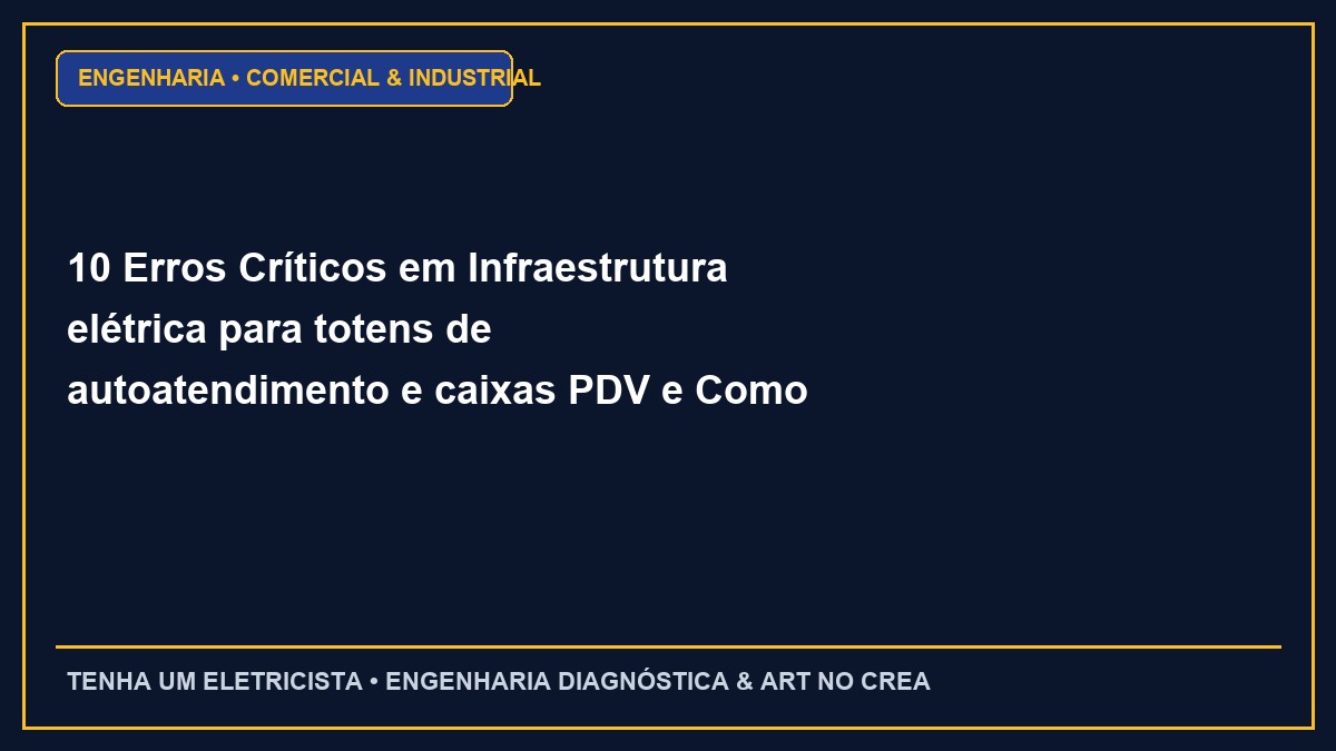 10 Erros Críticos em Infraestrutura elétrica para totens de autoatendimento e caixas PDV e Como Evitar
