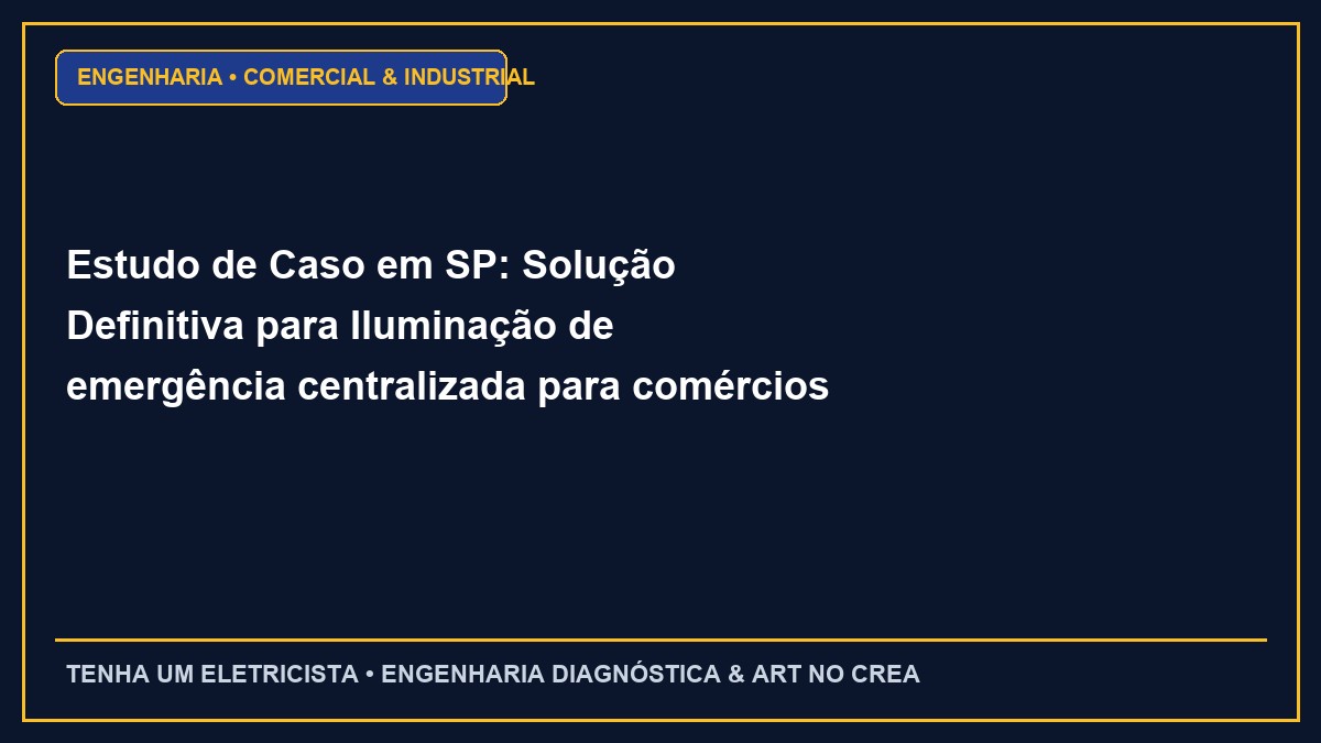 Estudo de Caso em SP: Solução Definitiva para Iluminação de emergência centralizada para comércios e aprovação do AVCB