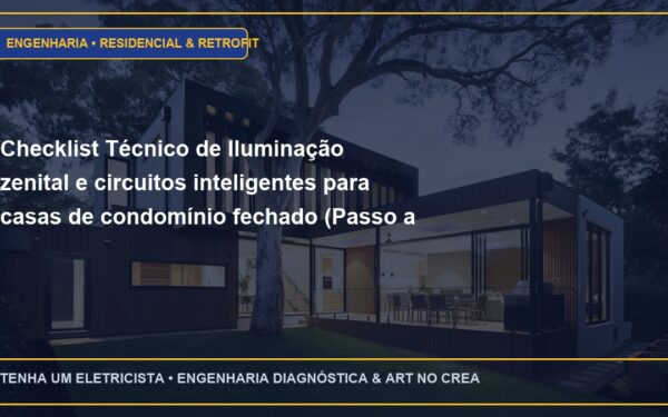 Checklist Técnico de Iluminação zenital e circuitos inteligentes para casas de condomínio fechado (Passo a Passo)