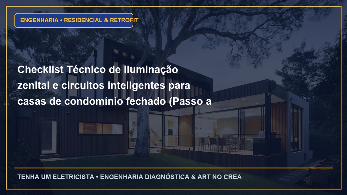 Checklist Técnico de Iluminação zenital e circuitos inteligentes para casas de condomínio fechado (Passo a Passo)
