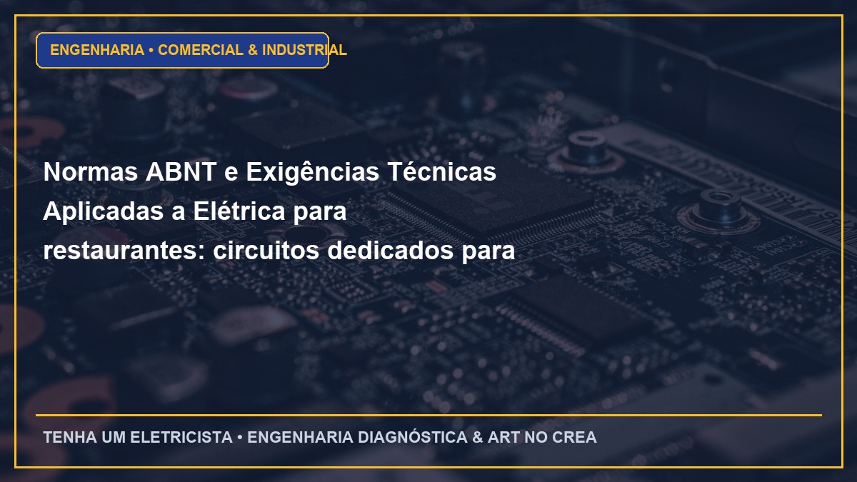 Normas ABNT e Exigências Técnicas Aplicadas a Elétrica para restaurantes: circuitos dedicados para fritadeiras e fornos combinados