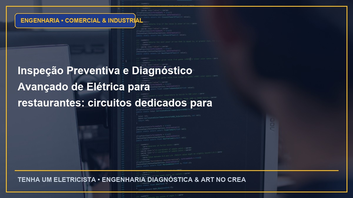 Inspeção Preventiva e Diagnóstico Avançado de Elétrica para restaurantes: circuitos dedicados para fritadeiras e fornos combinados