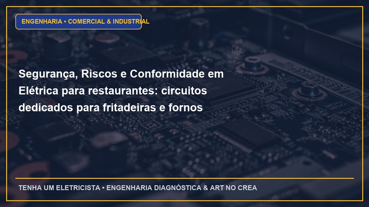 Segurança, Riscos e Conformidade em Elétrica para restaurantes: circuitos dedicados para fritadeiras e fornos combinados
