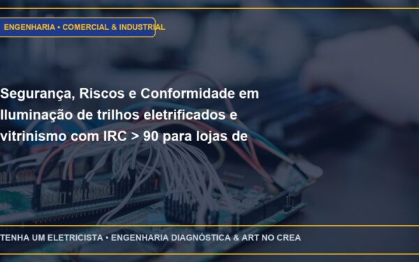 Segurança, Riscos e Conformidade em Iluminação de trilhos eletrificados e vitrinismo com IRC > 90 para lojas de moda