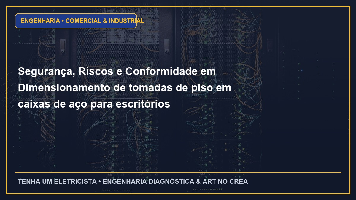 Segurança, Riscos e Conformidade em Dimensionamento de tomadas de piso em caixas de aço para escritórios corporativos