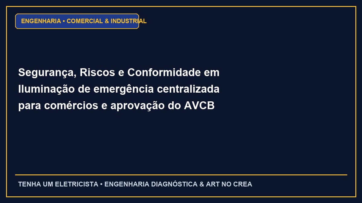 Segurança, Riscos e Conformidade em Iluminação de emergência centralizada para comércios e aprovação do AVCB