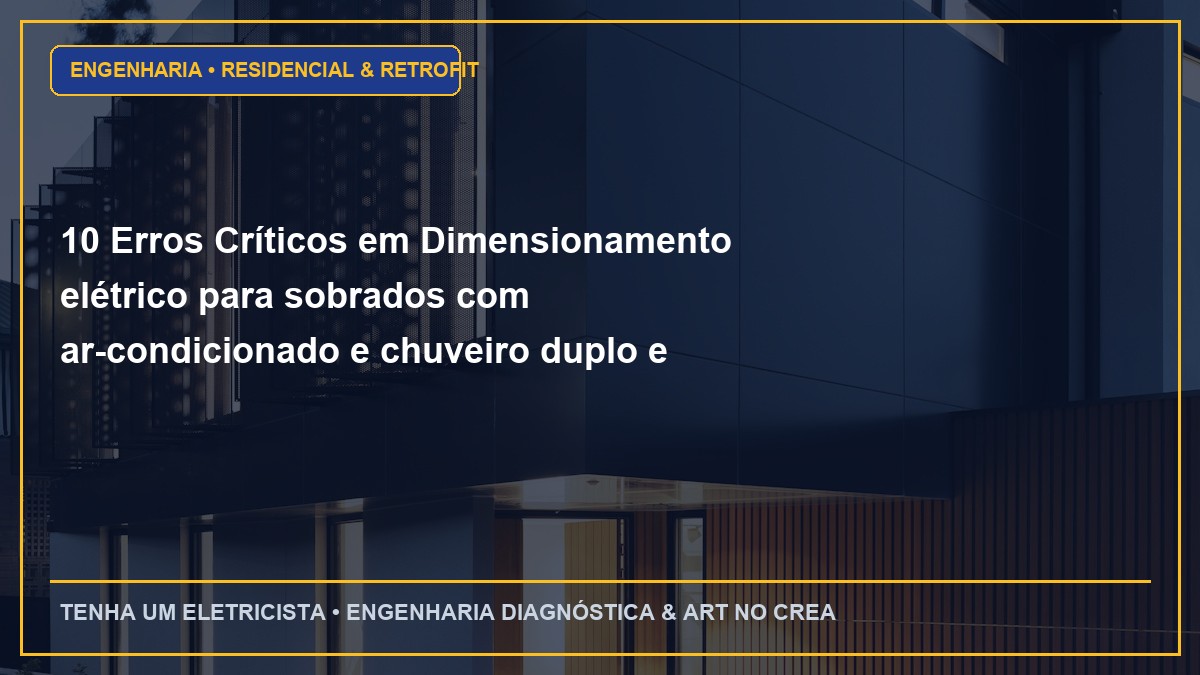 10 Erros Críticos em Dimensionamento elétrico para sobrados com ar-condicionado e chuveiro duplo e Como Evitar