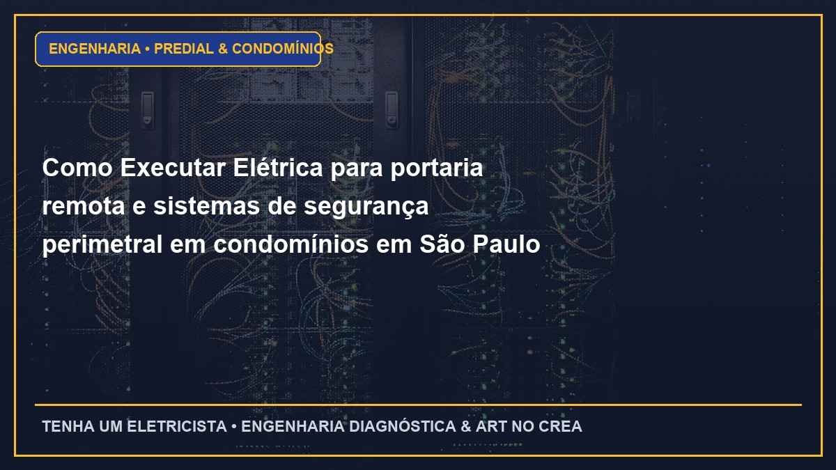 Como Executar Elétrica para portaria remota e sistemas de segurança perimetral em condomínios em São Paulo