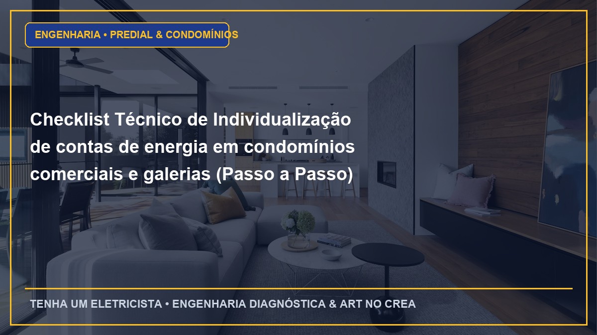 Checklist Técnico de Individualização de contas de energia em condomínios comerciais e galerias (Passo a Passo)
