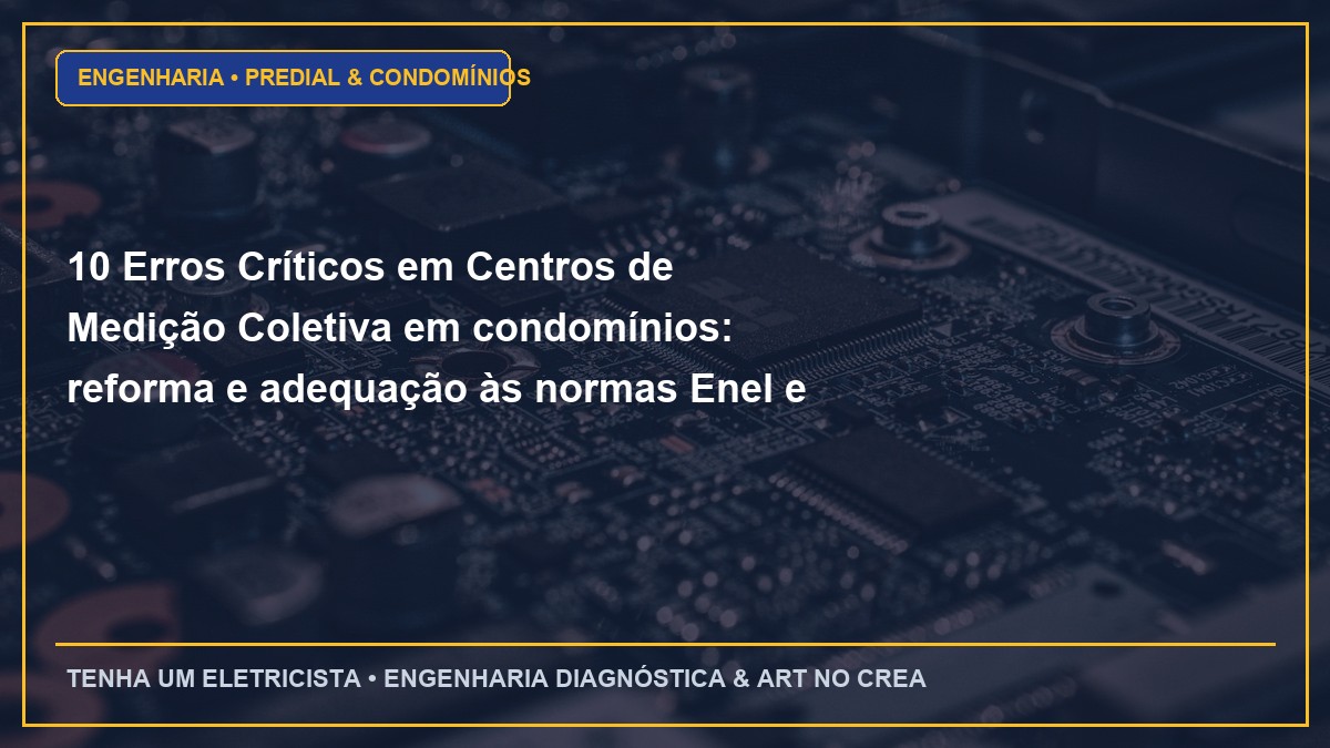 10 Erros Críticos em Centros de Medição Coletiva em condomínios: reforma e adequação às normas Enel e Como Evitar