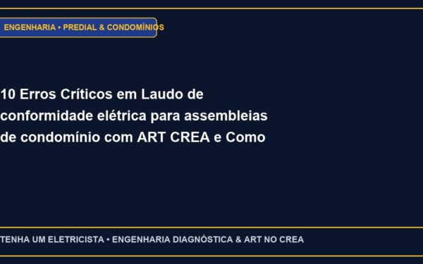 10 Erros Críticos em Laudo de conformidade elétrica para assembleias de condomínio com ART CREA e Como Evitar
