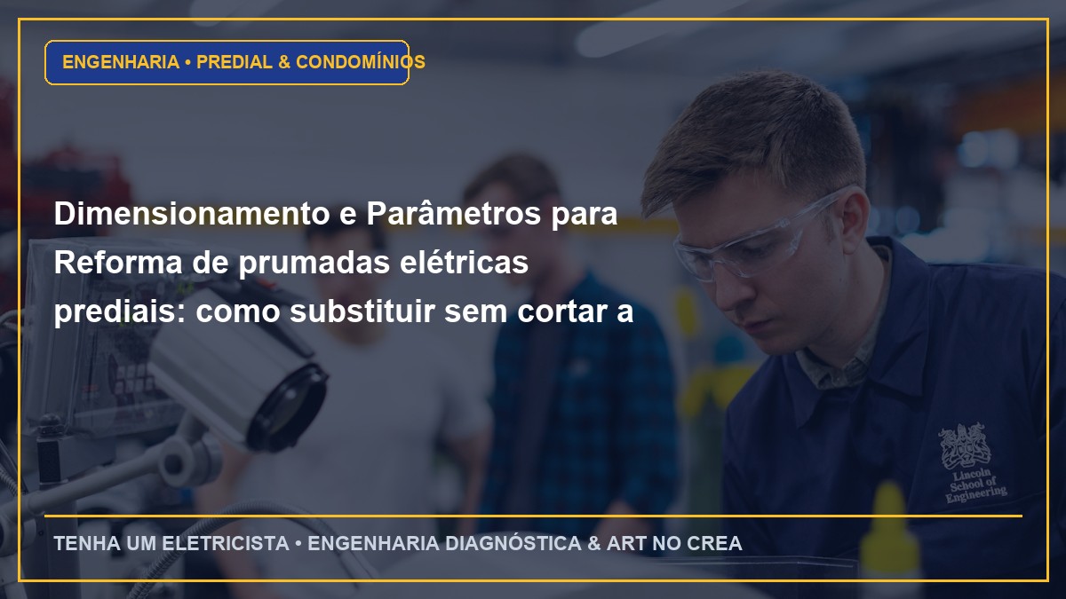 Dimensionamento e Parâmetros para Reforma de prumadas elétricas prediais: como substituir sem cortar a luz dos moradores
