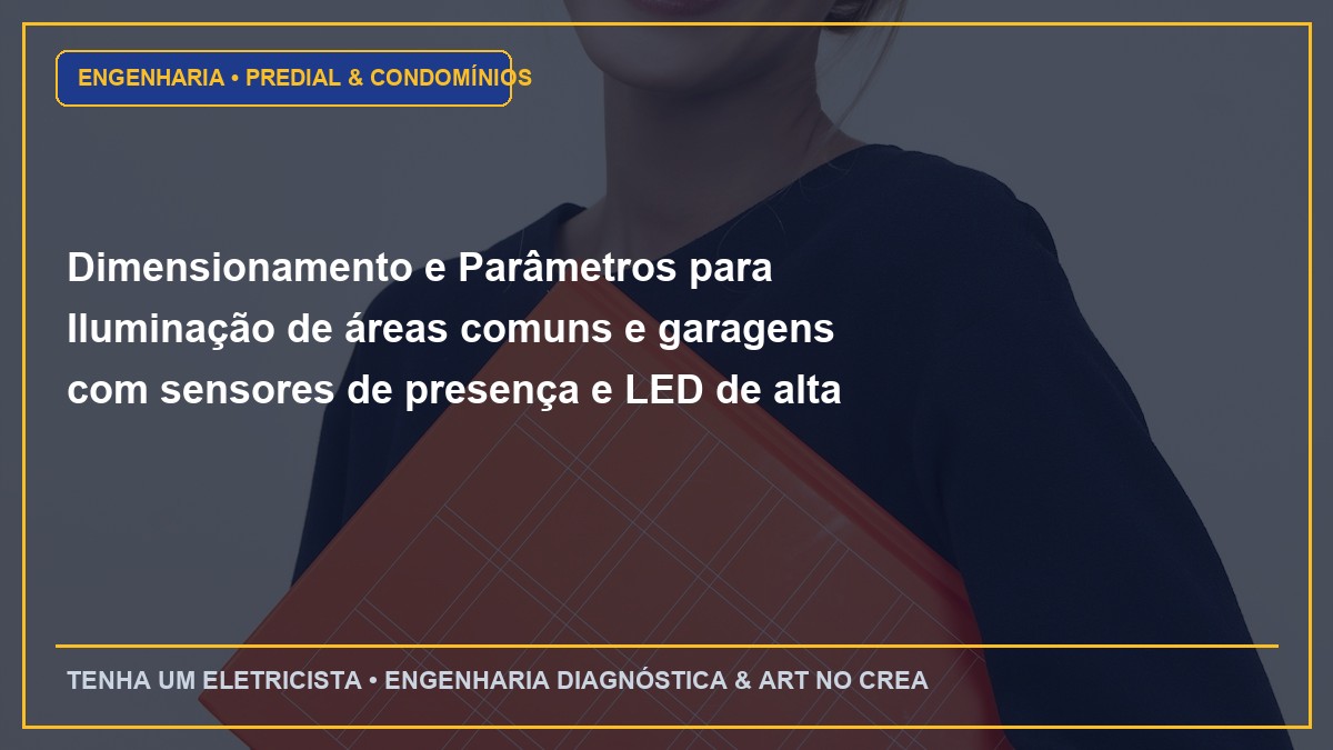 Dimensionamento e Parâmetros para Iluminação de áreas comuns e garagens com sensores de presença e LED de alta eficiência