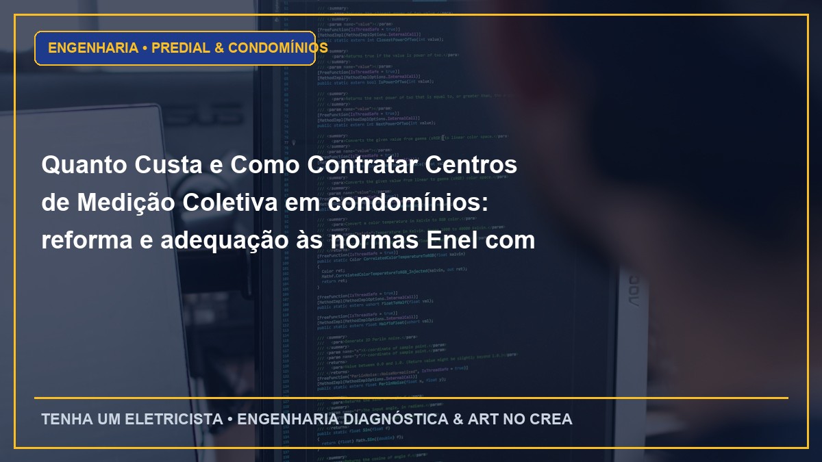 Quanto Custa e Como Contratar Centros de Medição Coletiva em condomínios: reforma e adequação às normas Enel com ART