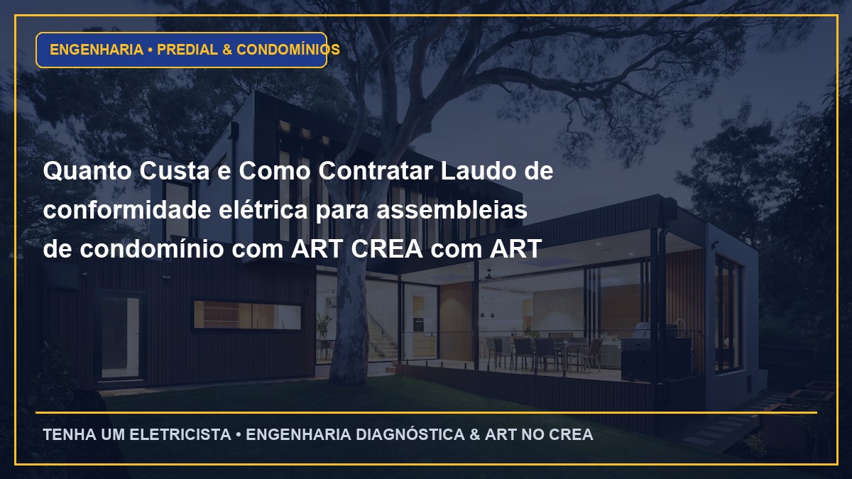 Quanto Custa e Como Contratar Laudo de conformidade elétrica para assembleias de condomínio com ART CREA com ART