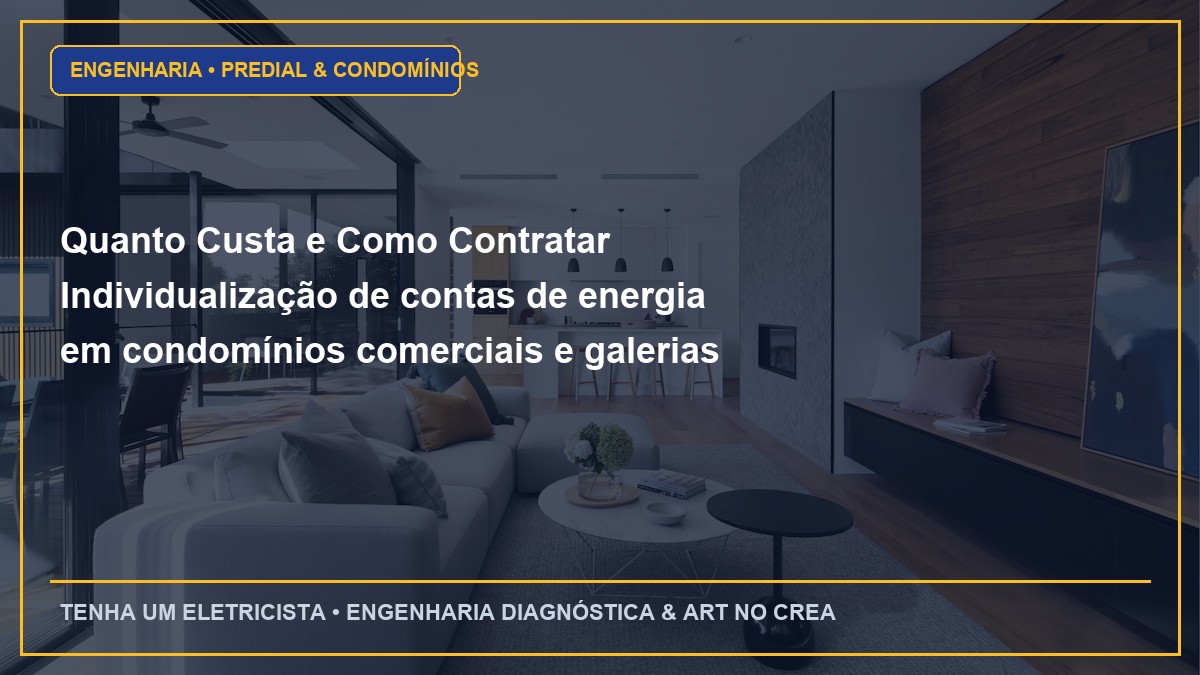 Quanto Custa e Como Contratar Individualização de contas de energia em condomínios comerciais e galerias com ART