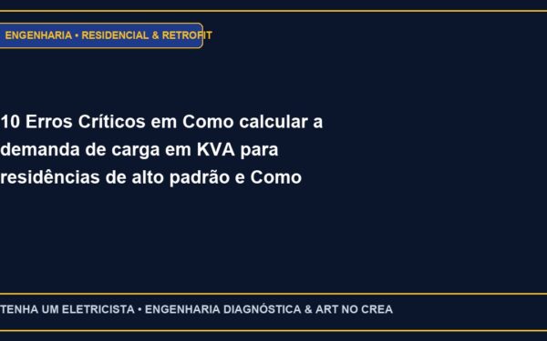 10 Erros Críticos em Como calcular a demanda de carga em KVA para residências de alto padrão e Como Evitar