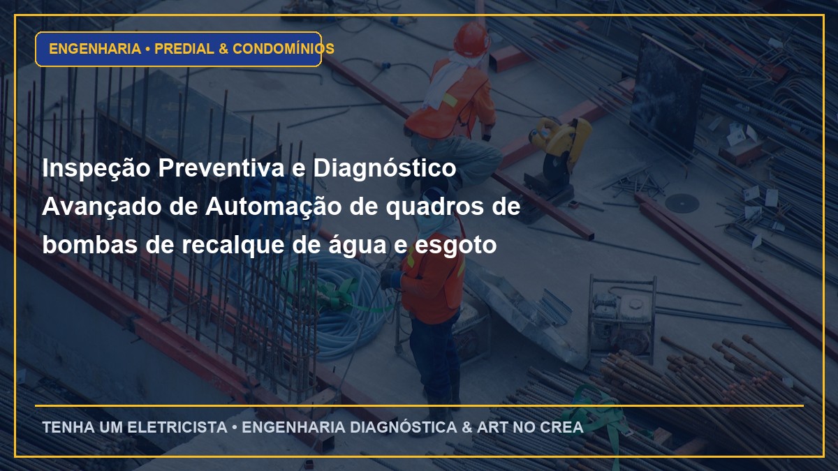 Inspeção Preventiva e Diagnóstico Avançado de Automação de quadros de bombas de recalque de água e esgoto prediais