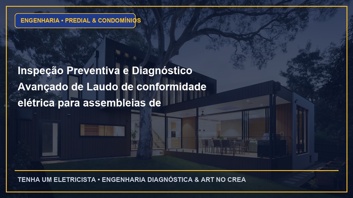 Inspeção Preventiva e Diagnóstico Avançado de Laudo de conformidade elétrica para assembleias de condomínio com ART CREA