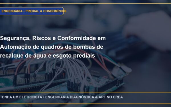 Segurança, Riscos e Conformidade em Automação de quadros de bombas de recalque de água e esgoto prediais