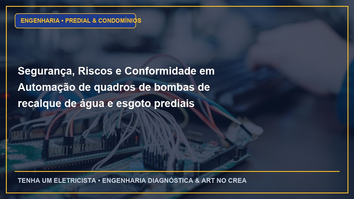 Segurança, Riscos e Conformidade em Automação de quadros de bombas de recalque de água e esgoto prediais