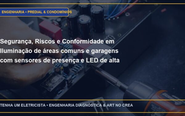 Segurança, Riscos e Conformidade em Iluminação de áreas comuns e garagens com sensores de presença e LED de alta eficiência