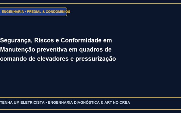 Segurança, Riscos e Conformidade em Manutenção preventiva em quadros de comando de elevadores e pressurização de escadas