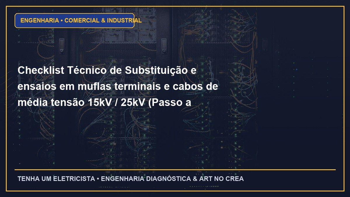 Checklist Técnico de Substituição e ensaios em muflas terminais e cabos de média tensão 15kV / 25kV (Passo a Passo)