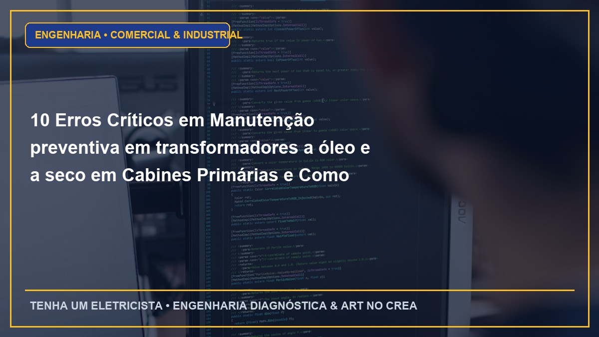 10 Erros Críticos em Manutenção preventiva em transformadores a óleo e a seco em Cabines Primárias e Como Evitar