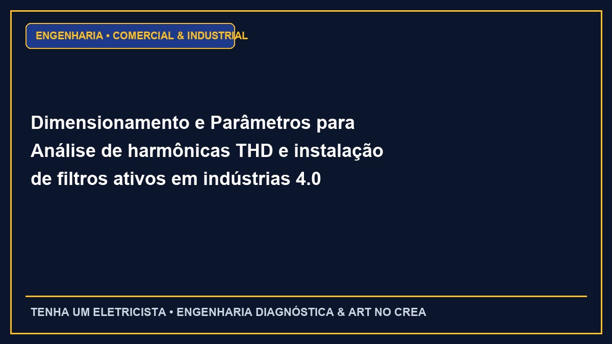 Dimensionamento e Parâmetros para Análise de harmônicas THD e instalação de filtros ativos em indústrias 4.0