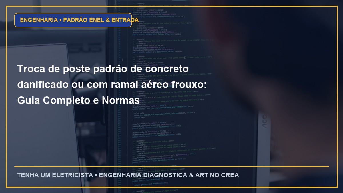 Troca de poste padrão de concreto danificado ou com ramal aéreo frouxo: Guia Completo e Normas