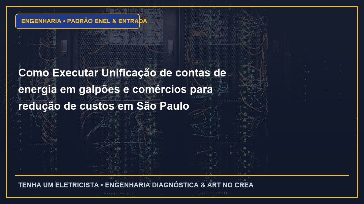 Como Executar Unificação de contas de energia em galpões e comércios para redução de custos em São Paulo
