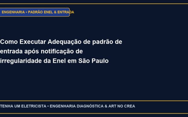 Como Executar Adequação de padrão de entrada após notificação de irregularidade da Enel em São Paulo