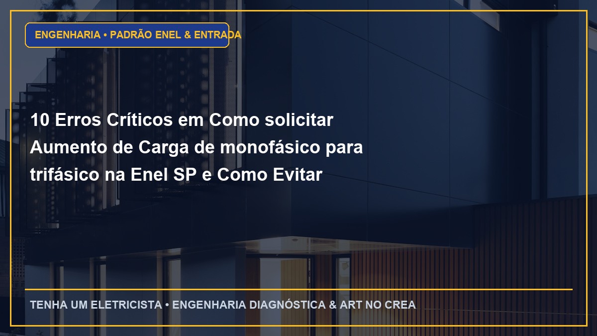 10 Erros Críticos em Como solicitar Aumento de Carga de monofásico para trifásico na Enel SP e Como Evitar