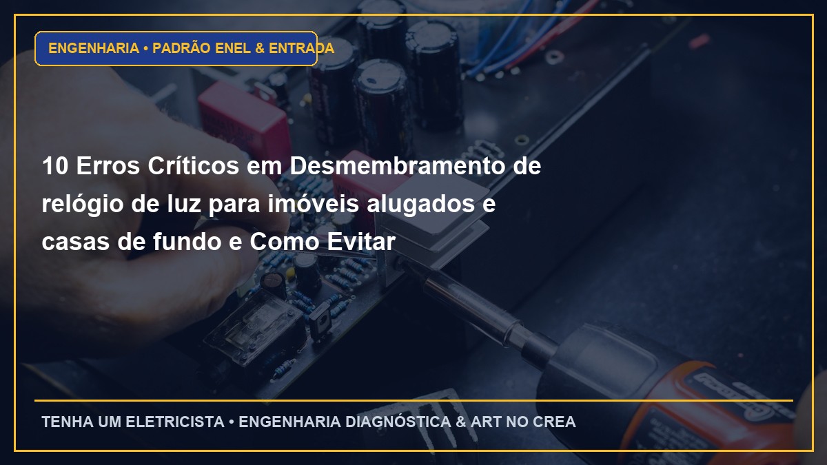 10 Erros Críticos em Desmembramento de relógio de luz para imóveis alugados e casas de fundo e Como Evitar