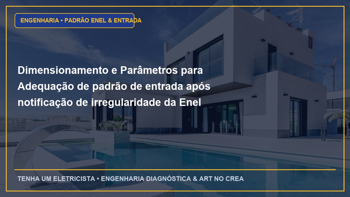 Dimensionamento e Parâmetros para Adequação de padrão de entrada após notificação de irregularidade da Enel