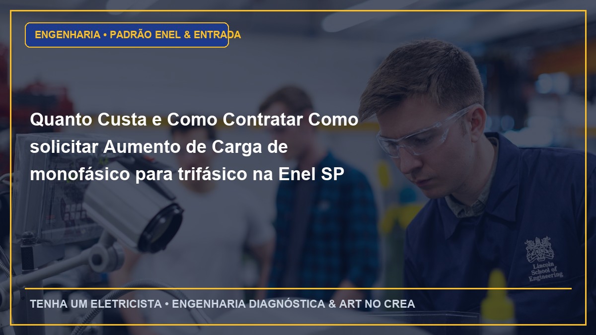 Quanto Custa e Como Contratar Como solicitar Aumento de Carga de monofásico para trifásico na Enel SP com ART