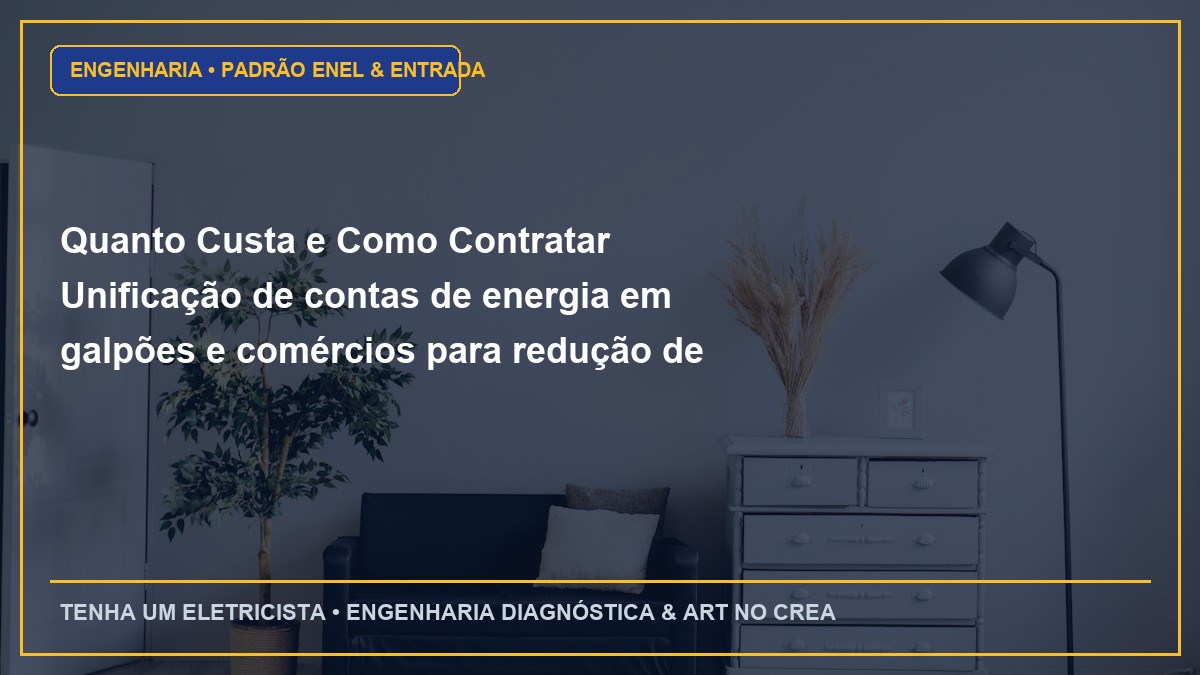 Quanto Custa e Como Contratar Unificação de contas de energia em galpões e comércios para redução de custos com ART