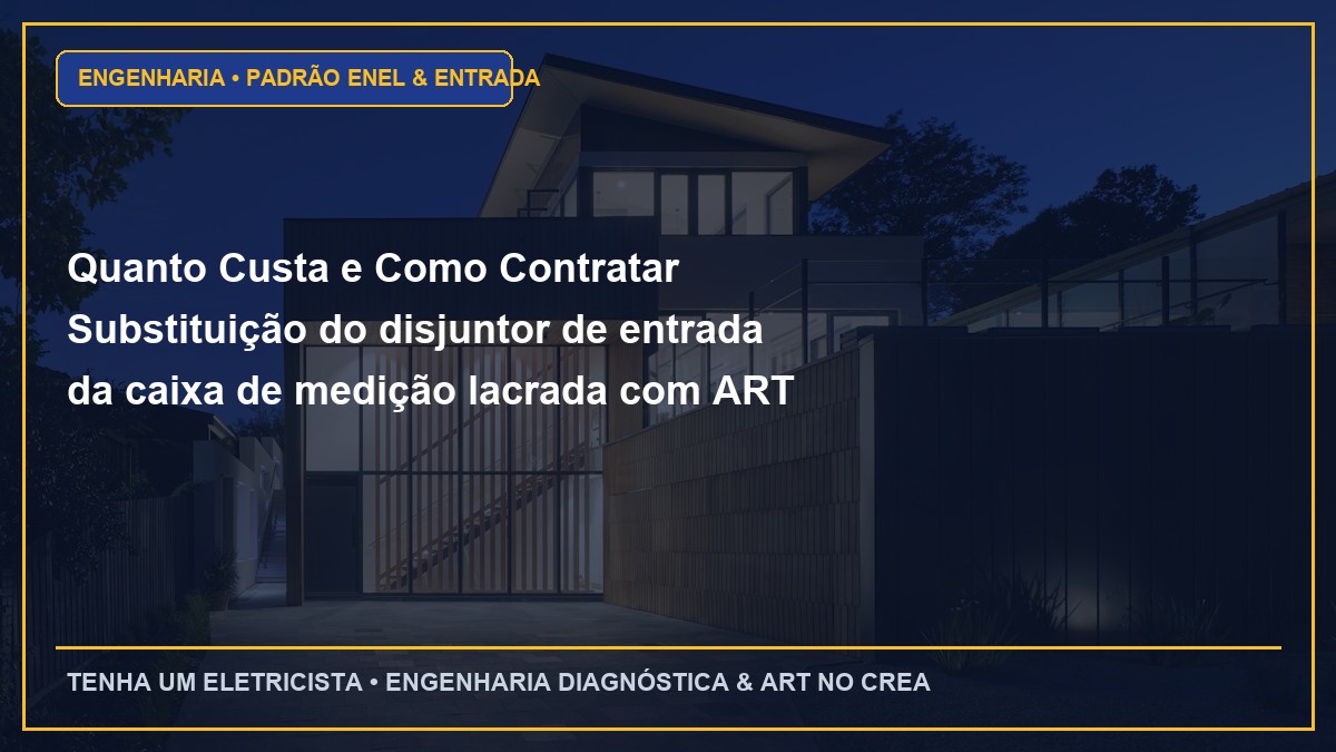 Quanto Custa e Como Contratar Substituição do disjuntor de entrada da caixa de medição lacrada com ART