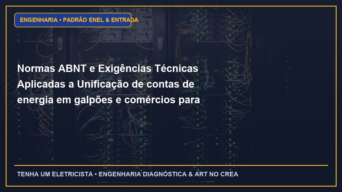 Normas ABNT e Exigências Técnicas Aplicadas a Unificação de contas de energia em galpões e comércios para redução de custos
