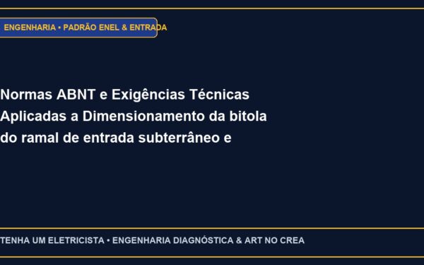 Normas ABNT e Exigências Técnicas Aplicadas a Dimensionamento da bitola do ramal de entrada subterrâneo e aéreo