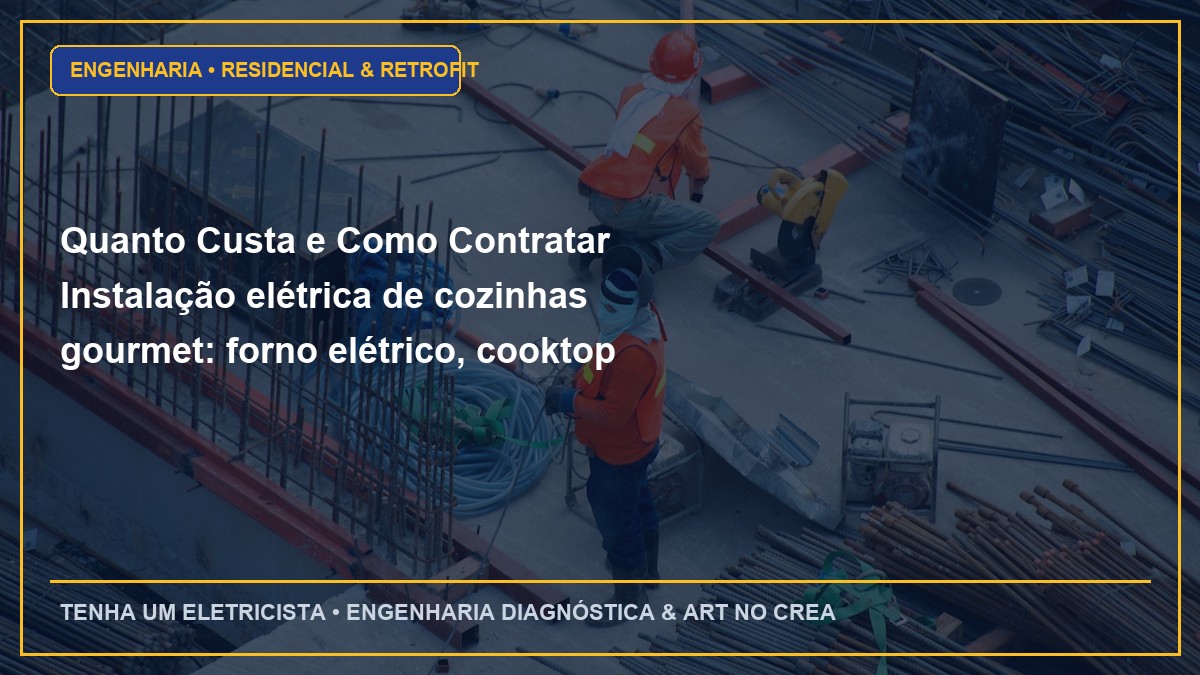 Quanto Custa e Como Contratar Instalação elétrica de cozinhas gourmet: forno elétrico, cooktop indução e micro-ondas com ART
