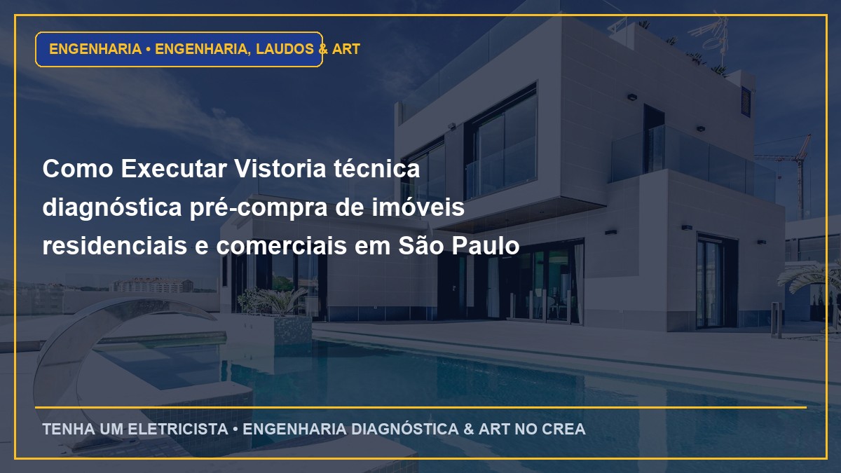 Como Executar Vistoria técnica diagnóstica pré-compra de imóveis residenciais e comerciais em São Paulo