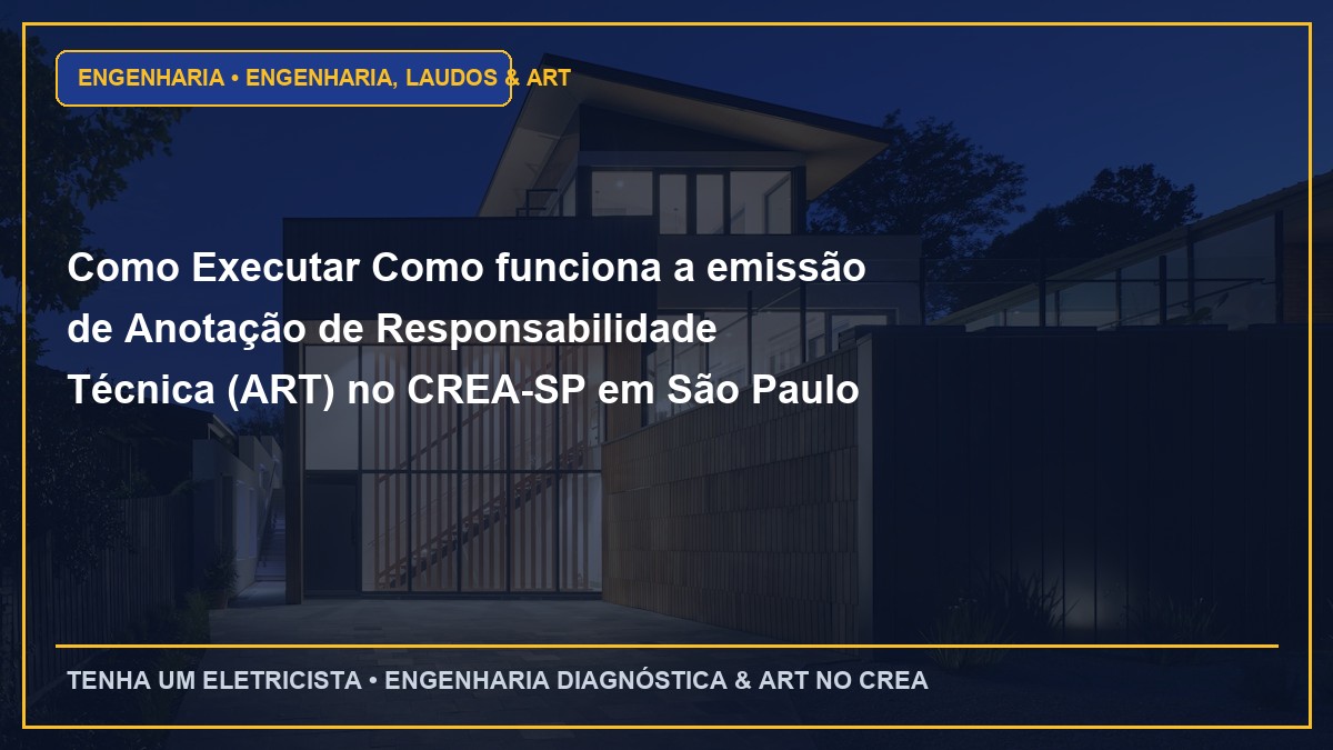 Como Executar Como funciona a emissão de Anotação de Responsabilidade Técnica (ART) no CREA-SP em São Paulo